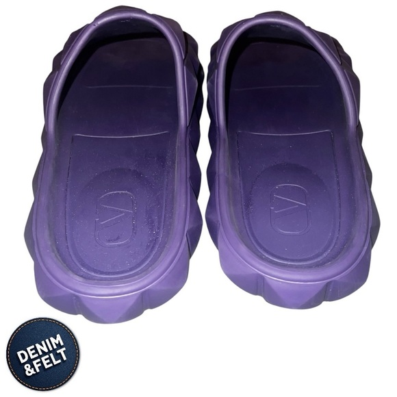 Valentino Garavani Men\'s Maxi Stud Purple Pool Slides | PRELOVED ? main image 7